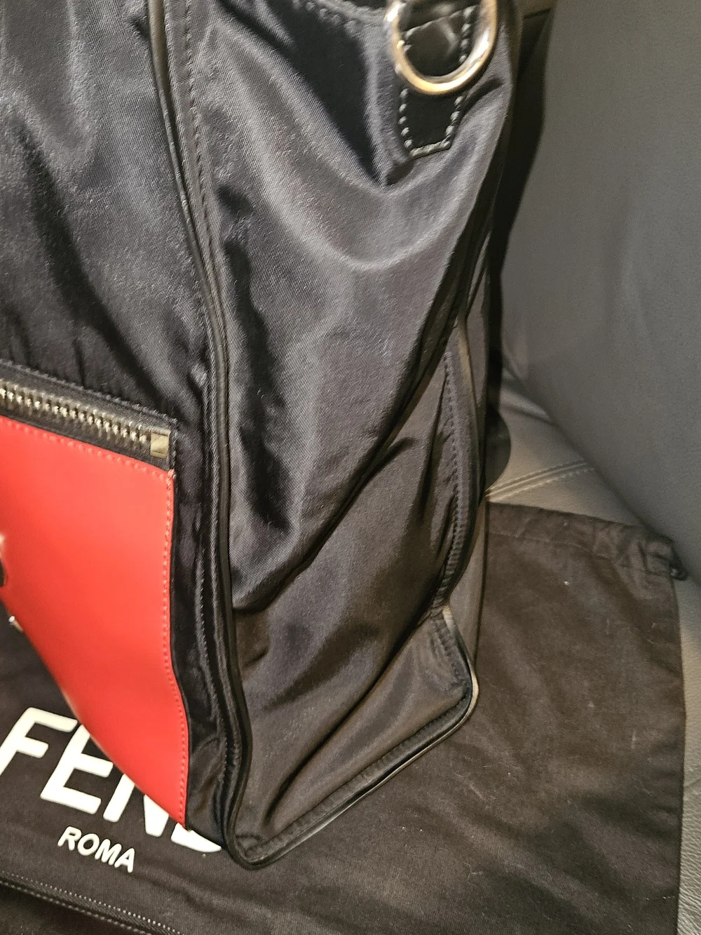 Fendi Faces Nylon Tote Bag W/ Wallet